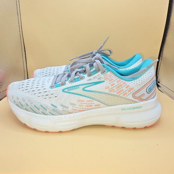 Brooks Glycerin 20 Womens Size: 8.5 B Oyster Latigo Bay Coral Neutral Running - Picture 2 of 9